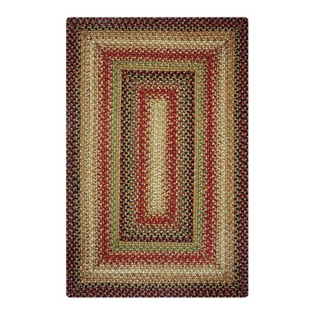 Homespice Decor 27 x 45 in. Gingerbread Jute Oval Braided Rug - Brown, Deep Red 502803